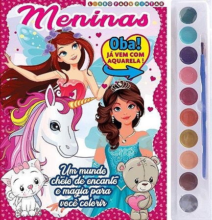 Livro p/ Pintar com Aquarela - Meninas