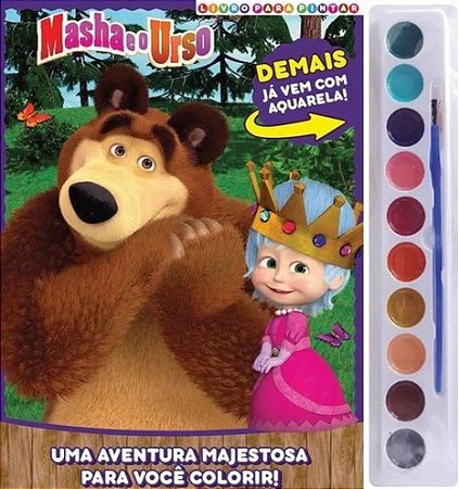 Livro Para Pintar com Aquarela - Masha e o Urso