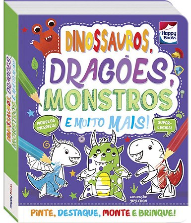 Colorir e Montar - Dinossauros, Dragões, Monstros