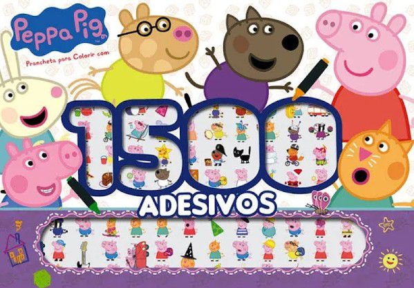 Prancheta para Colorir com 1500 Adesivos - Peppa Pig