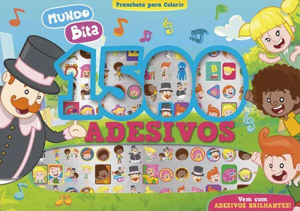Prancheta para Colorir com 1500 Adesivos - Mundo Bita