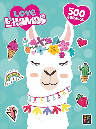 Livro: 500 Adesivos - Love Lhamas