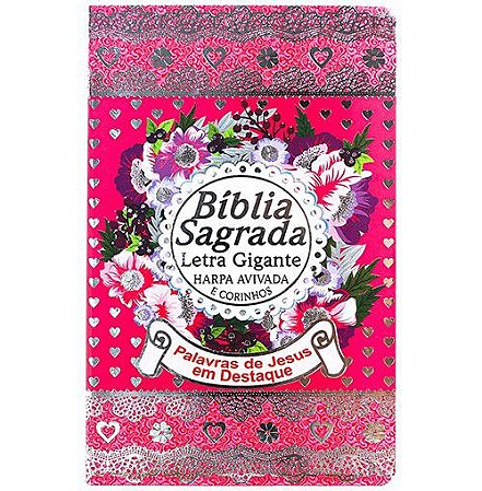 Bíblia Sagrada - Harpa Avivada e Corinhos - Laminada - Pink
