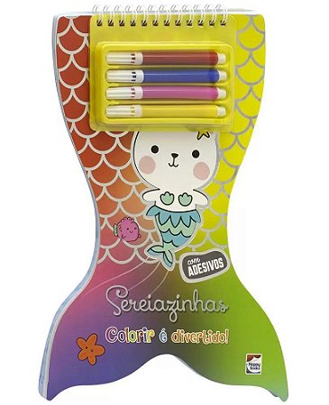Colorir é Divertido - com Adesivos - Sereiazinhas