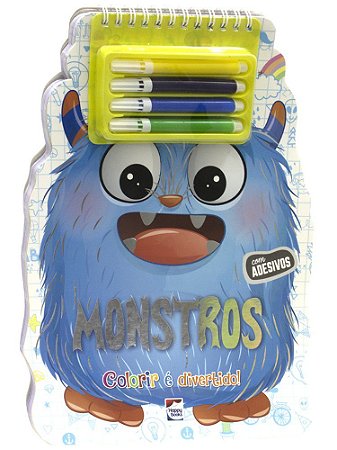 Colorir é Divertido - com Adesivos - Monstros
