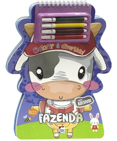 Colorir é Divertido - com Adesivos - Fazenda