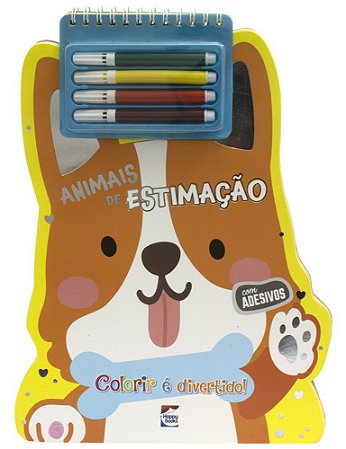 Colorir é Divertido - com Adesivos - Animais de Estimação