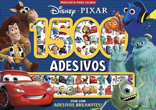 Prancheta para Colorir com 1500 Adesivos - Disney Pixar
