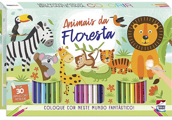 Meu Incrível Livro-Kit Brilhante Para Colorir - Floresta