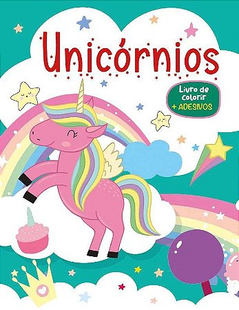 Livro de Colorir com Adesivos - Unicórnios