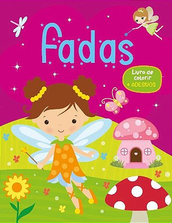 Livro de Colorir com Adesivos - Fadas