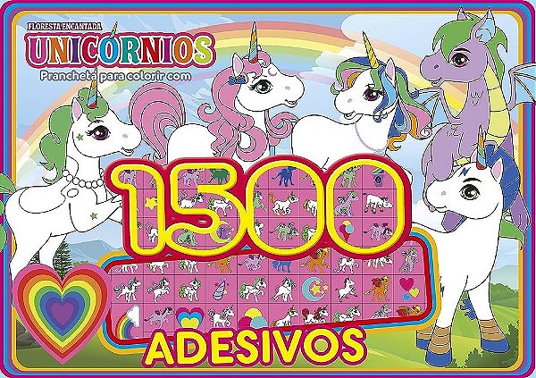 Prancheta p/ Colorir com 1500 Adesivos - Floresta Encantada