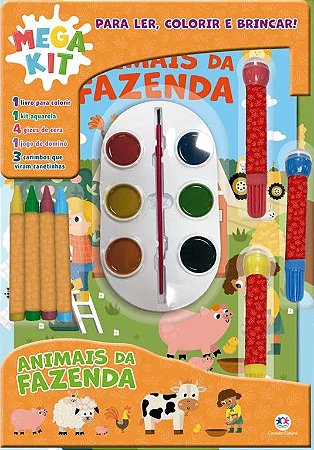 Megakit para Ler, Colorir e Brincar - Animais da Fazenda