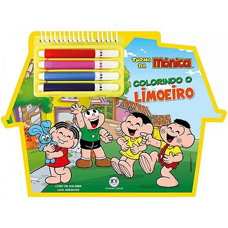 Colorir e Adesivos - Turma da Mônica - Colorindo o Limoeiro