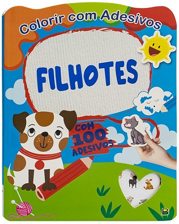 Colorir com Adesivos - Filhotes
