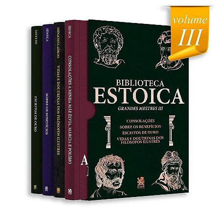 Box com 4 Livros - Biblioteca Estoica Grandes Mestres III
