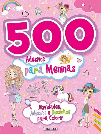 Livro: 500 Adesivos Para Meninas - Rosa