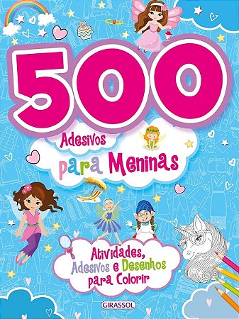 Livro: 500 Adesivos Para Meninas - Azul