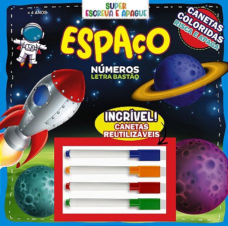 Super Escreva e Apague - Espaço - Números - Letra Bastão