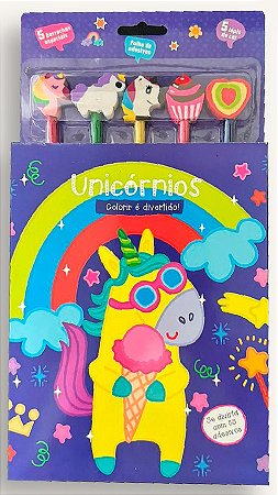 Colorir é Divertido - Se divirta c/ 50 Adesivos - Unicórnios