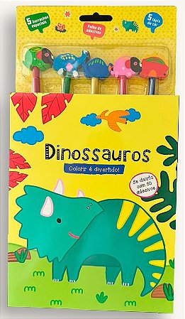 Colorir é Divertido - Se divirta c/ 50 Adesiv. - Dinossauros