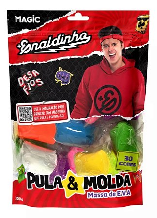 Massa de E.V.A. - Pula e Molda - 30 Cores - Enaldinho