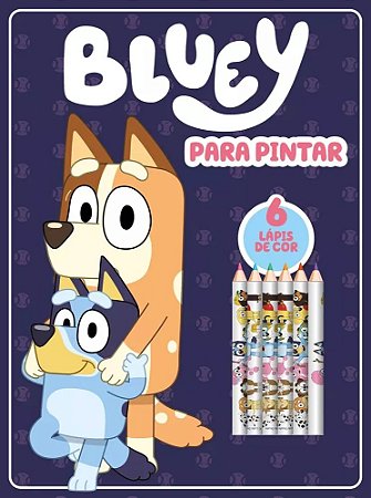 Livro com 6 Lápis de Cor - Bluey para Pintar