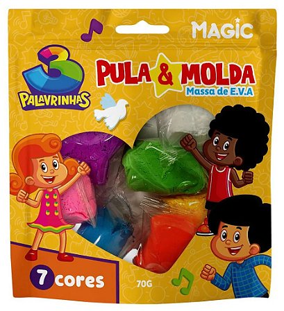 Pula & Molda - Massa de E.V.A - 7 Cores - 3 Palavrinhas