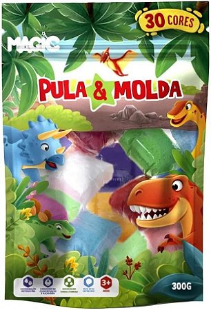 Pula & Molda - Massa de E.V.A - 30 Cores - Dinos
