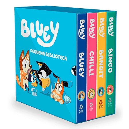 Box com 4 Livrinhos - Pequena Biblioteca - Bluey