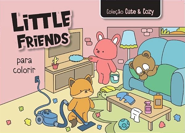 Livro de Colorir - Col. Cute & Cozy - Little Friends - Rosa