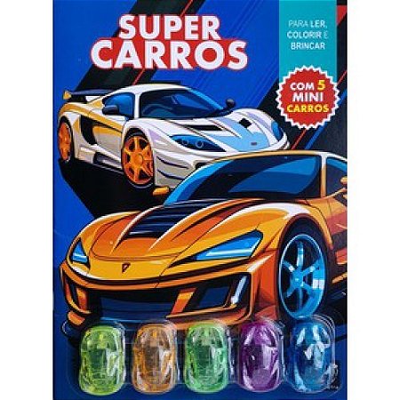 Livro Para Ler, Colorir e Brincar - Super Carros