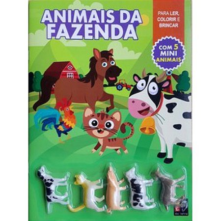 Livro Para Ler, Colorir e Brincar - Animais da Fazenda