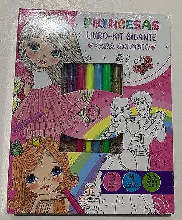 Livro-Kit Gigante para Colorir - Princesas - Blu Editora