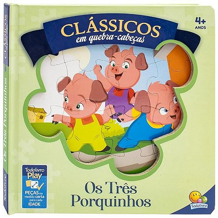 Livro Clássicos em Quebra-Cabeças - Os Três Porquinhos