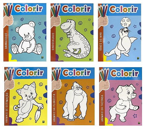 Kit com 6 Livros de Colorir - Brasileitura