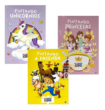Kit com 3 Livros - Um Toque de Cor - Meninas