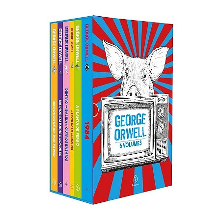 Box George Orwell com 6 Livros, Pôster e Marcador de página