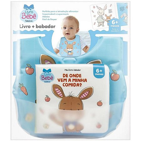 Livro Meu Livro-Babador - De Onde Vêm Minha Comida? - Azul - Todolivro
