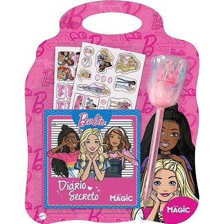 Livro Barbie - Diário Secreto com Caneta Decorada e Adesivos