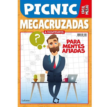 Livro Mega Cruzada & Passatempos: Fácil/Médio- Para Mentes Afiadas - Pic Nic