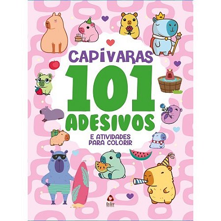 Livro 101 Adesivos Atividades e Desenhos para Colorir - Capivaras