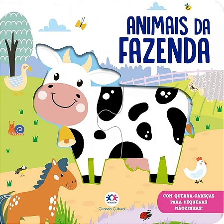 Livro Animais da Fazenda  - Quebra-cabeça de 2 peças