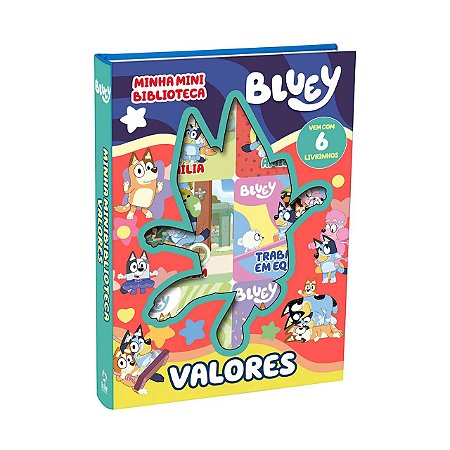 Box com 6 Livros - Minha Mini Biblioteca - Bluey - Valores