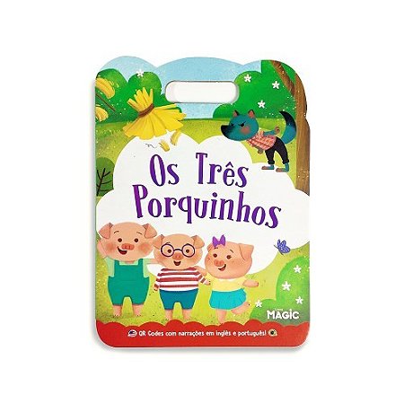 Livro Os Três Porquinhos - Texto e Narração em Português e Inglês