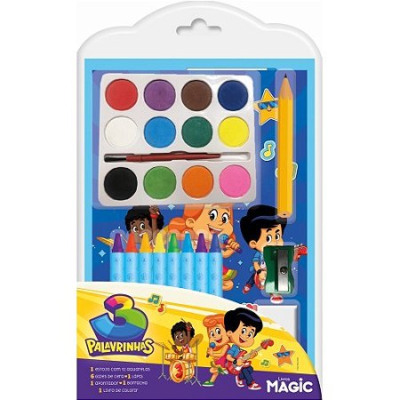 Livro Kit de Coloorir - 3 Palavrinhas - Magic Kids