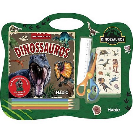 Livro Recorte e Cole - Dinossauros - Magic Kids
