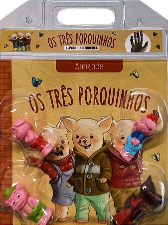 Livro Os Três Porquinhos - Com 4 Dedoches - Editora Pé da Letra
