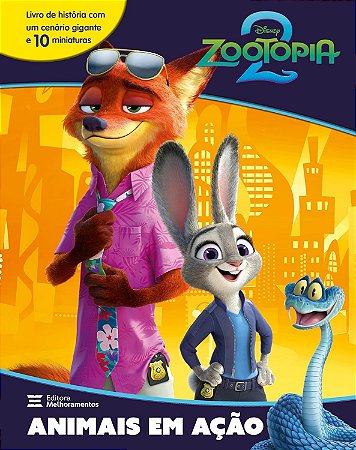 Livro com Miniaturas - Zootopia 2 - Animais em Ação - Editora Melhoramentos