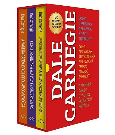Box com 3 Livros Dale Carnegie - Desenvolvimento Pessoal: Autoconfiança, Oratória e Produtividade